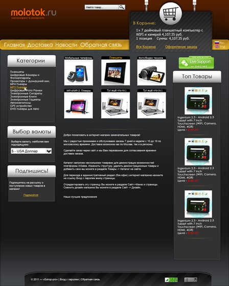 Сайты: Дизайн интернет-магазина (в продаже)